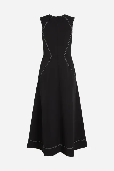 Šaty Karl Lagerfeld Contrast Stitch Dress Black