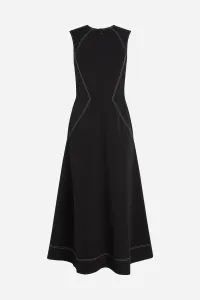 Šaty Karl Lagerfeld Contrast Stitch Dress Black