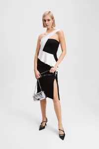 Šaty Karl Lagerfeld Bw Asymmetrical Dress Black/White