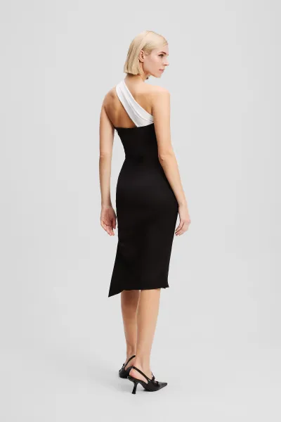 Šaty Karl Lagerfeld Bw Asymmetrical Dress Black/White