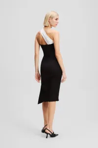 Šaty Karl Lagerfeld Bw Asymmetrical Dress Black/White