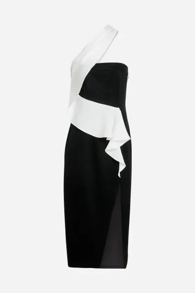 Šaty Karl Lagerfeld Bw Asymmetrical Dress Black/White