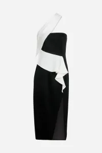 Šaty Karl Lagerfeld Bw Asymmetrical Dress Black/White