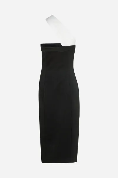 Šaty Karl Lagerfeld Bw Asymmetrical Dress Black/White