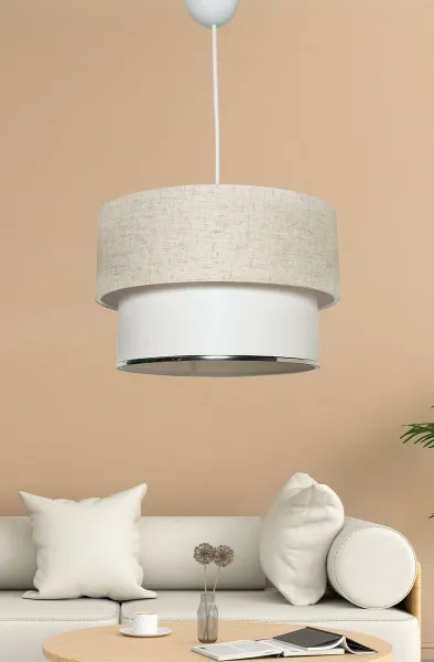 Závesný luster TM121 krémová, biela