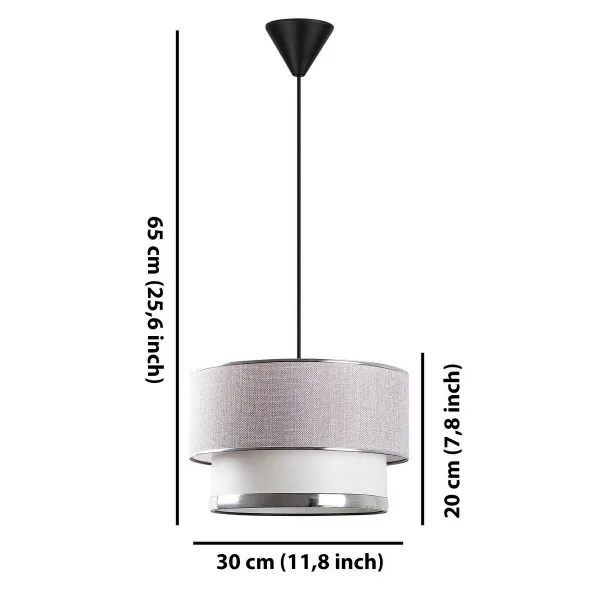 Závesný luster Cake - Light Grey, Silver