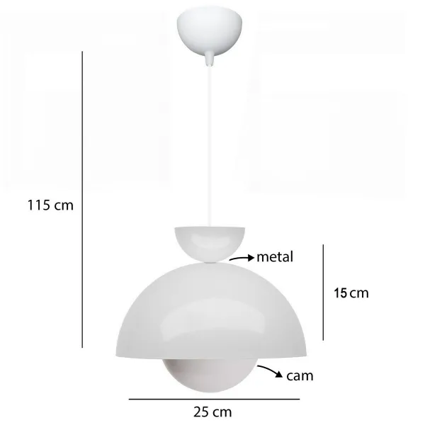 Závesný luster 241340 Bolla, biela