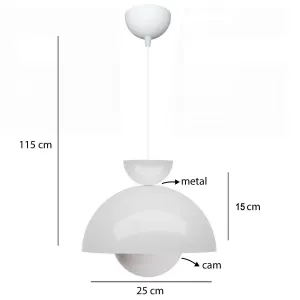 Závesný luster 241340 Bolla, biela