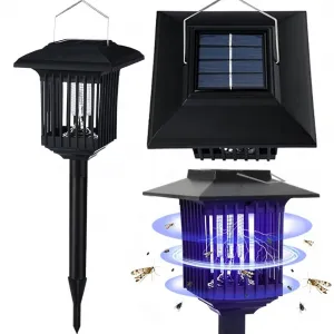 Bluegarden Solárne LED svietidlo Borno 57 cm proti hmyzu čierne
