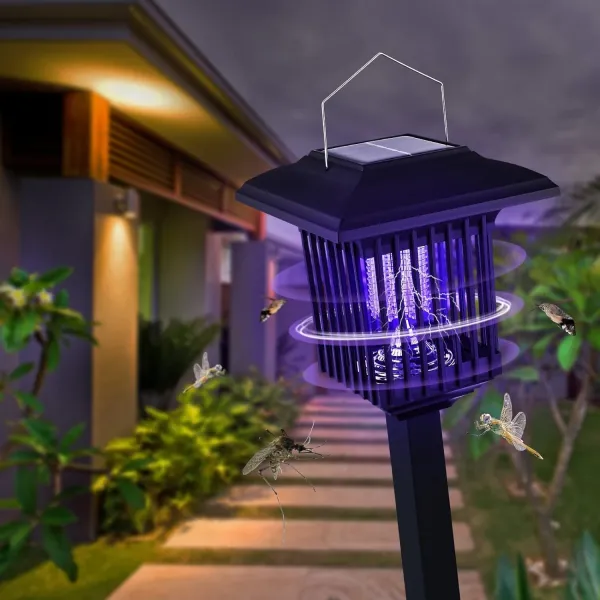 Bluegarden Solárne LED svietidlo Borno 57 cm proti hmyzu čierne