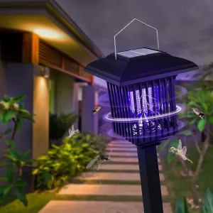 Bluegarden Solárne LED svietidlo Borno 57 cm proti hmyzu čierne