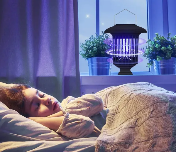 Bluegarden Solárne LED svietidlo Borno 57 cm proti hmyzu čierne