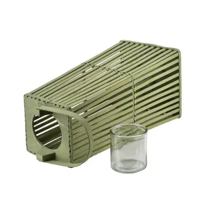 Mondex Prútený lampáš LUCIE Green 23x48 cm zelený