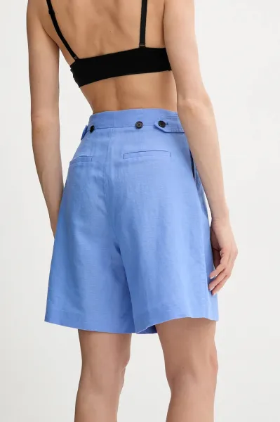 Šortky Karl Lagerfeld Linen Blend Shorts Ultramarine