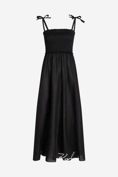 Plážové Oblečenie Karl Lagerfeld Karl Dna Signature Ankle Dress Black