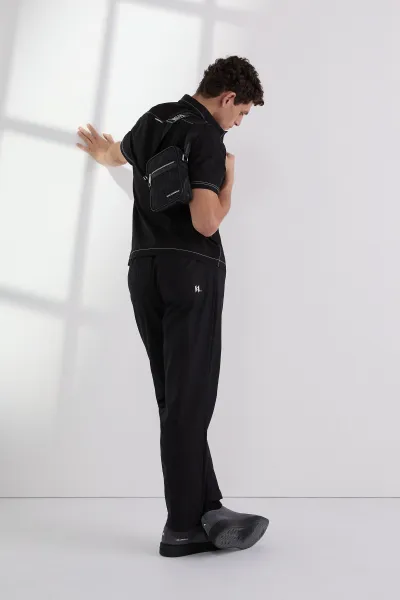 Nohavice Karl Lagerfeld Contrast Stitch Pant Black