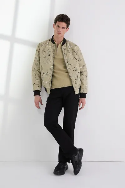 Bunda Karl Lagerfeld Reversible Aop Sketch Jacket Black-Beige Sketch Aop