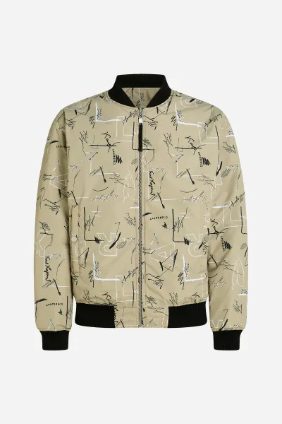 Bunda Karl Lagerfeld Reversible Aop Sketch Jacket Black-Beige Sketch Aop