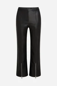 Nohavice Karl Lagerfeld Faux Leather Zip Pants Black
