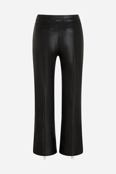 Nohavice Karl Lagerfeld Faux Leather Zip Pants Black