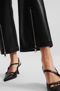 Nohavice Karl Lagerfeld Faux Leather Zip Pants Black