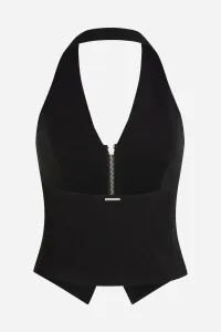 Blúzka Karl Lagerfeld Waistcoat Zip Blouse Black