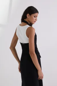 Blúzka Karl Lagerfeld Waistcoat Zip Blouse Black