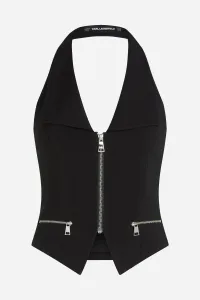 Blúzka Karl Lagerfeld Waistcoat Zip Blouse Black