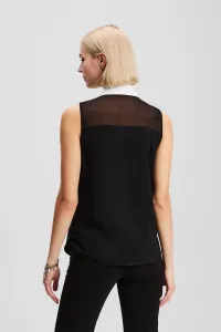 Blúzka Karl Lagerfeld Poplin Collar Slvls Blouse Black
