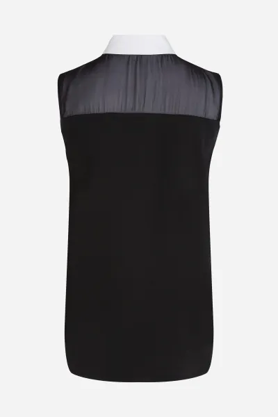Blúzka Karl Lagerfeld Poplin Collar Slvls Blouse Black