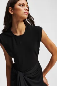 Šaty Karl Lagerfeld Fabric Mix Dress Black