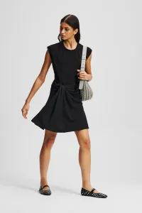 Šaty Karl Lagerfeld Fabric Mix Dress Black