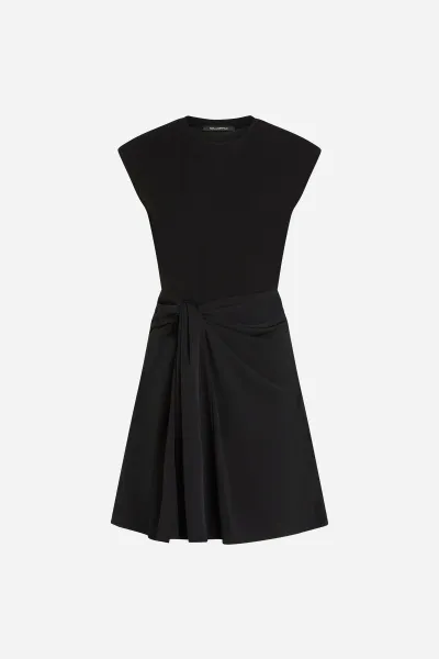 Šaty Karl Lagerfeld Fabric Mix Dress Black