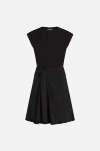 Šaty Karl Lagerfeld Fabric Mix Dress Black
