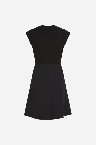 Šaty Karl Lagerfeld Fabric Mix Dress Black