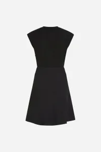 Šaty Karl Lagerfeld Fabric Mix Dress Black