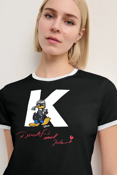 Tričko Karl Lagerfeld Kl X Disney Petite T-Shirt Black