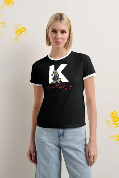 Tričko Karl Lagerfeld Kl X Disney Petite T-Shirt Black