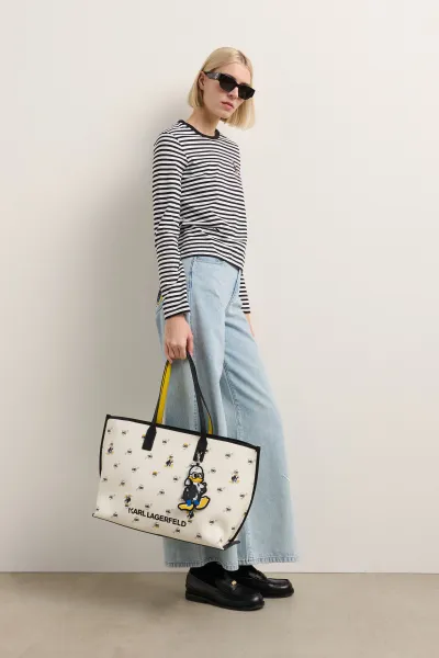 Tričko Karl Lagerfeld Kl X Disney Stripe Lslv T-Shirt Small Stripe Black-White