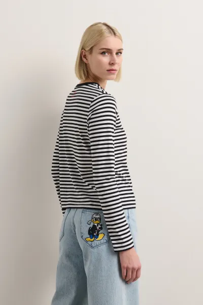 Tričko Karl Lagerfeld Kl X Disney Stripe Lslv T-Shirt Small Stripe Black-White