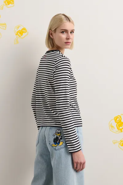 Tričko Karl Lagerfeld Kl X Disney Stripe Lslv T-Shirt Small Stripe Black-White