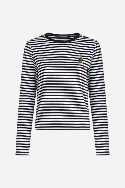 Tričko Karl Lagerfeld Kl X Disney Stripe Lslv T-Shirt Small Stripe Black-White