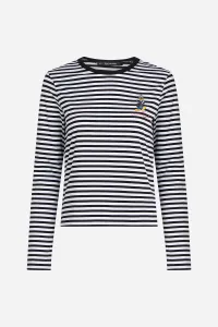 Tričko Karl Lagerfeld Kl X Disney Stripe Lslv T-Shirt Small Stripe Black-White