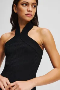 Sveter Karl Lagerfeld Halterneck Knit Tank Black