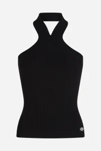 Sveter Karl Lagerfeld Halterneck Knit Tank Black