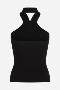 Sveter Karl Lagerfeld Halterneck Knit Tank Black