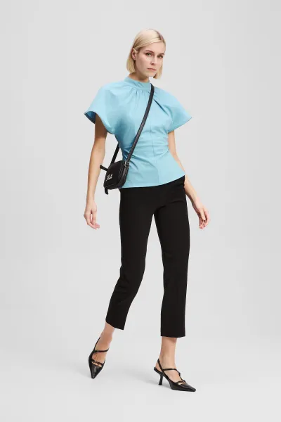 Tričko Karl Lagerfeld Zip Sleeve T-Shirt Still Water