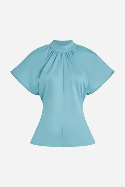 Tričko Karl Lagerfeld Zip Sleeve T-Shirt Still Water