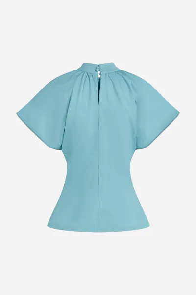 Tričko Karl Lagerfeld Zip Sleeve T-Shirt Still Water