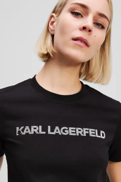 Tričko Karl Lagerfeld Elongated Logo T-Shirt Black